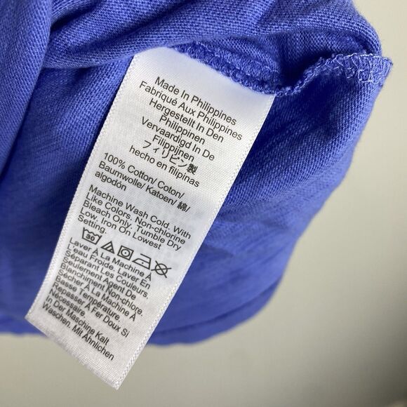 J Crew Factory Girlfriend Crewneck Short Sleeve Tee Shirt Sz L Royal Blue NEW - Picture 4 of 6